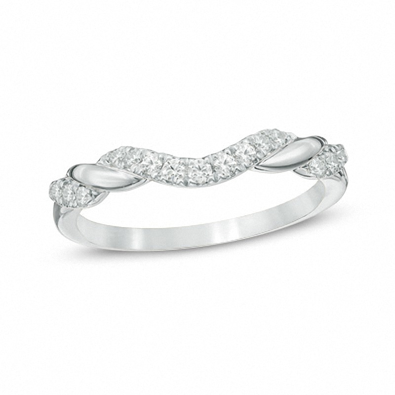 Main Image 1 of Previously Owned - 1/5 CT. T.W. Diamond Contour Anniversary Band in 14K White Gold