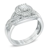 Thumbnail Image 2 of Previously Owned - 1/4 CT. T.W. Diamond Frame Vintage-Style Bridal Set in 10K White Gold