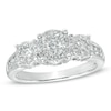 Thumbnail Image 1 of Previously Owned - 1 CT. T.W. Diamond Cluster Three Stone Engagement Ring in 14K White Gold