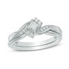 Thumbnail Image 0 of Previously Owned - 1/4 CT. T.W. Princess-Cut Diamond Bridal Set in 10K White Gold