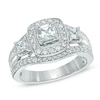 Thumbnail Image 1 of Previously Owned - 1 CT. T.W. Princess-Cut Diamond Three Stone Engagement Ring in 14K White Gold