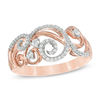 Thumbnail Image 0 of Previously Owned - 1/4 CT. T.W. Diamond Scroll Ring in 10K Rose Gold