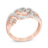Thumbnail Image 1 of Previously Owned - 1/4 CT. T.W. Diamond Scroll Ring in 10K Rose Gold