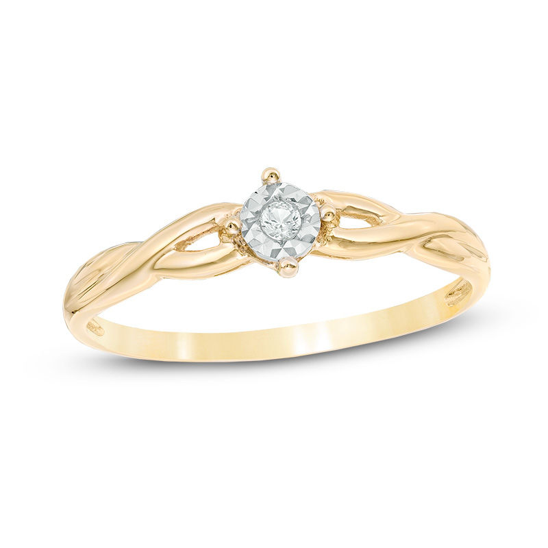 Main Image 1 of Previously Owned - Diamond Accent Split Shank Promise Ring in 10K Gold