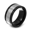 Thumbnail Image 1 of Previously Owned - Men's 10.0mm Weave-Textured Wedding Band in Two-Tone Stainless Steel