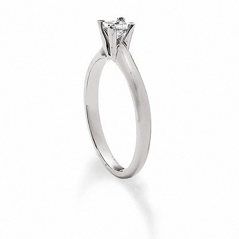 Previously Owned - 1/4 CT. Princess-Cut Diamond Solitaire Engagement Ring in 14K White Gold