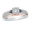 Thumbnail Image 1 of Previously Owned - Cherished Promise Collection™ 1/5 CT. T.W. Diamond and Blue Sapphire Ring in 10K Two-Tone Gold