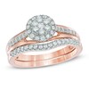 Thumbnail Image 1 of Previously Owned - 1/2 CT. T.W. Diamond Cluster Frame Bridal Set in 10K Rose Gold