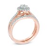 Thumbnail Image 2 of Previously Owned - 1/2 CT. T.W. Diamond Cluster Frame Bridal Set in 10K Rose Gold