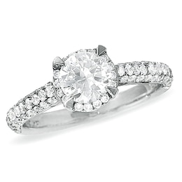 Previously Owned - 1-1/2 CT. T.W. Framed Pavé Diamond Ring in 14K White Gold