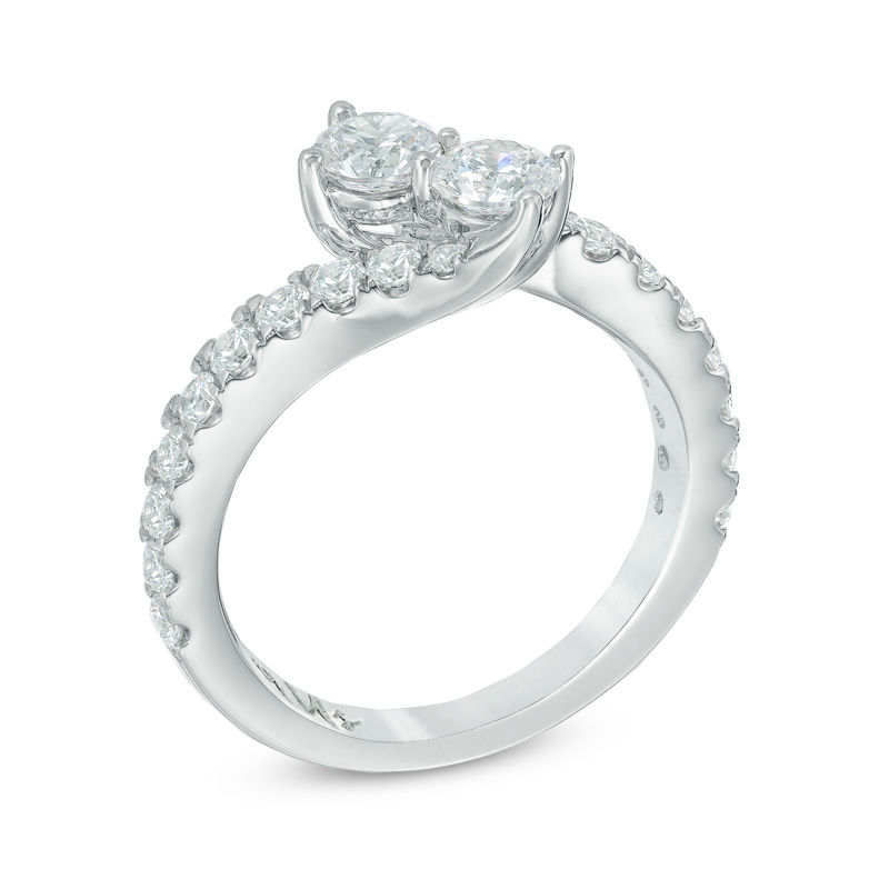 Previously Owned - Ever Us® 3/4 CT. T.W. Two-Stone Diamond Bypass Ring in 14K White Gold