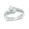 Previously Owned - Ever Us™ 3/4 CT. T.W. Two-Stone Diamond Bypass Ring in 14K White Gold