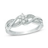 Thumbnail Image 1 of Previously Owned - 1/5 CT. T.W. Diamond Flower Cluster Loop Ring in 10K White Gold