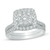 Thumbnail Image 0 of Previously Owned - 1 CT. T.W. Composite Diamond Square Frame Bridal Set in 10K White Gold