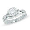 Thumbnail Image 1 of Previously Owned 3/4 CT. T.W. Diamond Frame Soldered Bridal Set in 14K White Gold