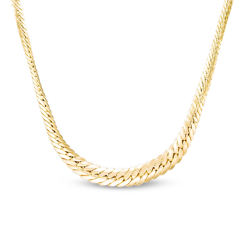 Main Image 1 of Previously Owned - Herringbone Chain Necklace in 14K Gold - 18"