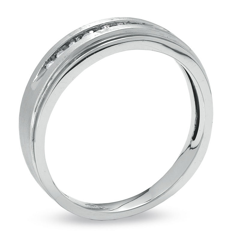 Main Image 2 of Previously Owned - 1/10 CT. T.W. Diamond Wedding Band in 10K White Gold