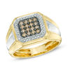 Thumbnail Image 1 of Previously Owned - 1/2 CT. T.W. Champagne and White Diamond Square Composite Ring in 10K Gold