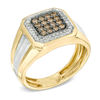 Thumbnail Image 2 of Previously Owned - 1/2 CT. T.W. Champagne and White Diamond Square Composite Ring in 10K Gold