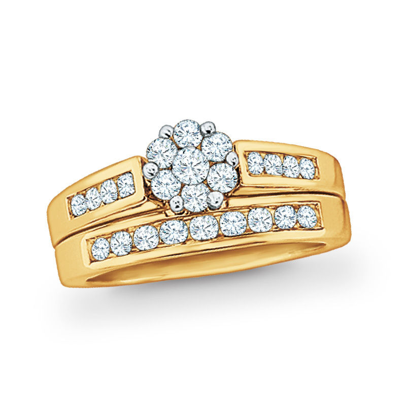 Main Image 1 of Previously Owned - 1 CT. T.W. Composite Diamond Bridal Set in 10K Gold