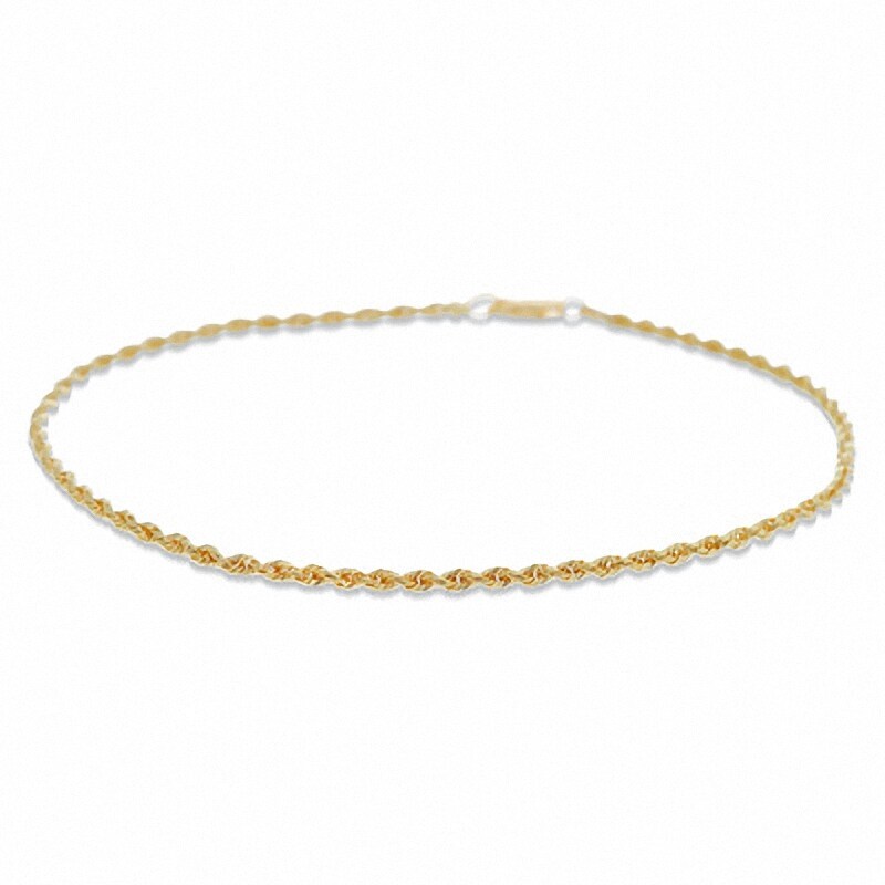 Main Image 1 of Previously Owned - 14K Gold 2.0mm Rope Anklet - 9.5