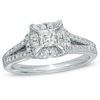 Thumbnail Image 0 of Previously Owned - 1 CT. T.W. Princess-Cut Diamond Vintage-Style Engagement Ring in 14K White Gold