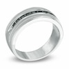 Thumbnail Image 2 of Previously Owned - Men's 1/2 CT. T.W. Black Diamond Milgrain Anniversary Band in Sterling Silver