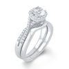 Thumbnail Image 2 of Previously Owned - 6.0mm Lab-Created White Sapphire Frame Bridal Set in Sterling Silver