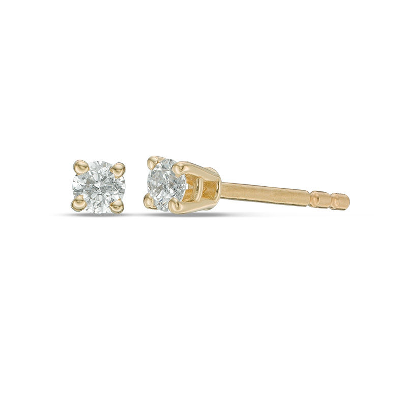 Main Image 1 of Previously Owned - 1/10 CT. T.W. Diamond Solitaire Stud Earrings in 14K Gold