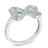 Thumbnail Image 2 of Previously Owned -  1/10 CT. T.W. Diamond Heart-Shaped Infinity Ring in Sterling Silver