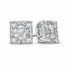 Previously Owned - Lab-Created White Sapphire Composite Square Stud Earrings in Sterling Silver