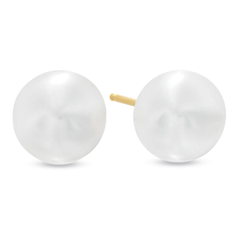 Previously Owned - 7.0 - 7.5mm Cultured Freshwater Pearl Stud Earrings in 14K Gold