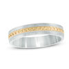 Thumbnail Image 0 of Previously Owned - Ladies' 4.0mm Comfort Fit Vintage-Style Beaded Band in 10K Two-Tone Gold