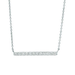 Previously Owned - 1/4 CT. T.W. Diamond Bar Necklace in 10K White Gold - 16"