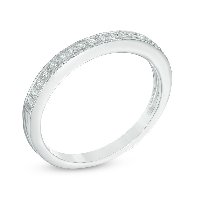 Main Image 2 of Previously Owned - 1/10 CT. T.W. Diamond Vintage-Style Anniversary Band in 14K White Gold