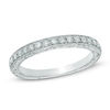 Thumbnail Image 0 of Previously Owned - 1/4 CT. T.W. Certified Diamond Vintage-Style Wedding Band in 14K White Gold (I/SI2)