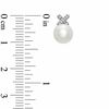 Thumbnail Image 2 of Previously Owned-Honora 7.0-7.5mm Freshwater Cultured Pearl and Diamond Accent "X" Earrings in Sterling Silver