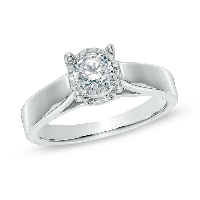 Previously Owned - 1 CT. T.W. Diamond Engagement Ring in 14K White Gold