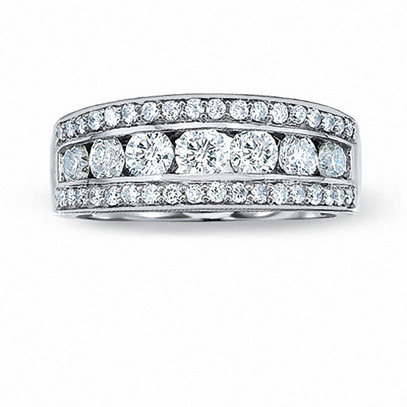 Previously Owned - 1 CT. T.W. Diamond Edge Band in 14K White Gold