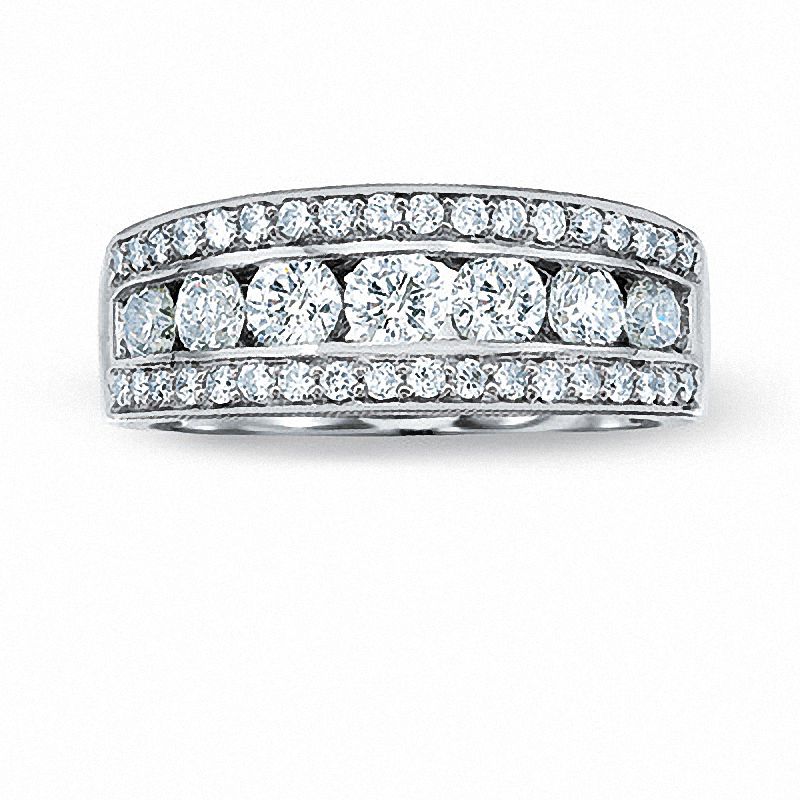 Main Image 1 of Previously Owned - 1 CT. T.W. Diamond Edge Band in 14K White Gold