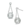 Thumbnail Image 1 of Previously Owned - 3/8 CT. T.W. Diamond Frame Trapeze Drop Earrings in 10K White Gold