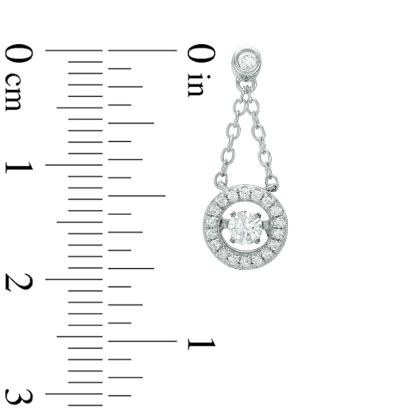 Main Image 2 of Previously Owned - 3/8 CT. T.W. Diamond Frame Trapeze Drop Earrings in 10K White Gold