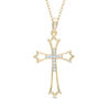 Thumbnail Image 1 of Previously Owned - Diamond Accent Double Cross Cutout Pendant in 10K Gold