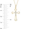 Thumbnail Image 1 of Previously Owned - Diamond Accent Double Cross Cutout Pendant in 10K Gold