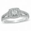 Thumbnail Image 1 of Previously Owned - 1/2 CT. T.W. Diamond Vintage-Style Engagement Ring in 10K White Gold