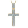 Thumbnail Image 1 of Previously Owned - Men's 1/10 CT. T.W. Diamond Cross Pendant in Sterling Silver with 14K Gold Plate - 22"