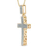 Thumbnail Image 2 of Previously Owned - Men's 1/10 CT. T.W. Diamond Cross Pendant in Sterling Silver with 14K Gold Plate - 22"