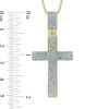 Thumbnail Image 3 of Previously Owned - Men's 1/10 CT. T.W. Diamond Cross Pendant in Sterling Silver with 14K Gold Plate - 22"