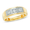 Thumbnail Image 0 of Previously Owned - Men's 1/4 CT. T.W. Diamond Three Stone Ring in 10K Gold