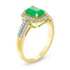 Thumbnail Image 1 of Previously Owned - Emerald-Cut Emerald and 1/4 CT. T.W. Diamond Frame Ring in 10K Gold